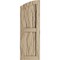 Ekena Millwork Riverwood 2 Equal Flat Panel w/Elliptical Top Faux Wood Shutters, 12W x 42H 38 Low Side, PR SHUFPL12X42RWPR - alternate 10